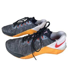 Nike Metcon 5 Training Shoes Sneaker AO2982-081Gray Orange White Women’s Size 8